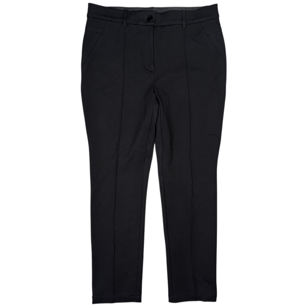 Chico’s So Slimming Elyse Pants 0.5 Short U.S. 6 Black Ponte Pintuck Trouser